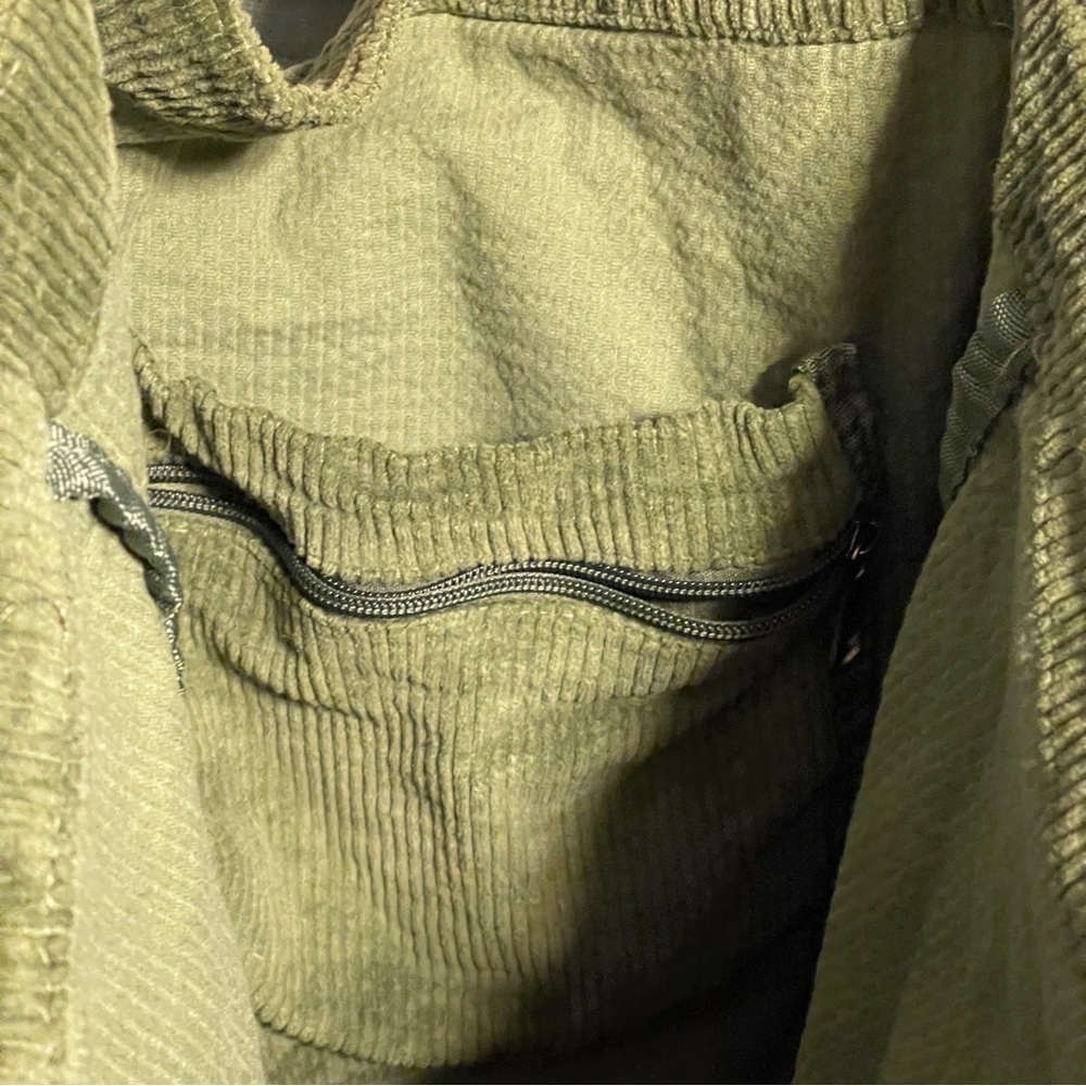 Unbranded Green Corduroy Tote Bag Purse 17x25 Shoulder Strap Boho Grunge Hippie - Picture 10 of 11